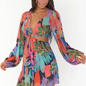 Show Me Your Mumu Go Out Cut Out Mini Dress Tropical Paradise
